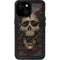 Liquid Blue Skull Entwined with Roses iPhone 13 Mini Waterproof Case