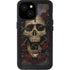 Liquid Blue Skull Entwined with Roses iPhone 13 Mini Waterproof Case