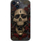Liquid Blue Skull Entwined with Roses iPhone 13 Skin