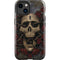 Liquid Blue Skull Entwined with Roses iPhone 15 Plus Impact Case