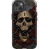 Liquid Blue Skull Entwined with Roses iPhone 15 Impact Case