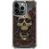 Liquid Blue Skull Entwined with Roses iPhone 15 Pro Clear Case