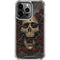 Liquid Blue Skull Entwined with Roses iPhone 14 Pro Clear Case