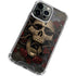 Liquid Blue Skull Entwined with Roses iPhone 15 Pro Clear Case