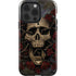 Liquid Blue Skull Entwined with Roses iPhone 14 Pro Impact Case