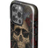 Liquid Blue Skull Entwined with Roses iPhone 14 Pro Impact Case