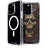 Liquid Blue Skull Entwined with Roses iPhone 14 Pro MagSafe Case