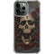 Liquid Blue Skull Entwined with Roses iPhone 14 Pro Max Clear Case