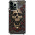 Liquid Blue Skull Entwined with Roses iPhone 14 Pro Max Clear Case