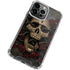 Liquid Blue Skull Entwined with Roses iPhone 15 Pro Max Clear Case