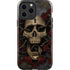 Liquid Blue Skull Entwined with Roses iPhone 15 Pro Max Impact Case