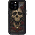 Liquid Blue Skull Entwined with Roses iPhone 14 Pro Max Waterproof Case