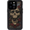 Liquid Blue Skull Entwined with Roses iPhone 14 Pro Waterproof Case