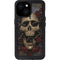 Liquid Blue Skull Entwined with Roses iPhone 15 Waterproof Case