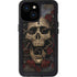 Liquid Blue Skull Entwined with Roses iPhone 15 Waterproof Case