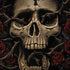 Liquid Blue Skull Entwined with Roses iPhone X Skin