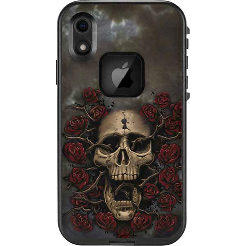 Liquid Blue Skull Entwined with Roses LifeProof Fre iPhone Skin