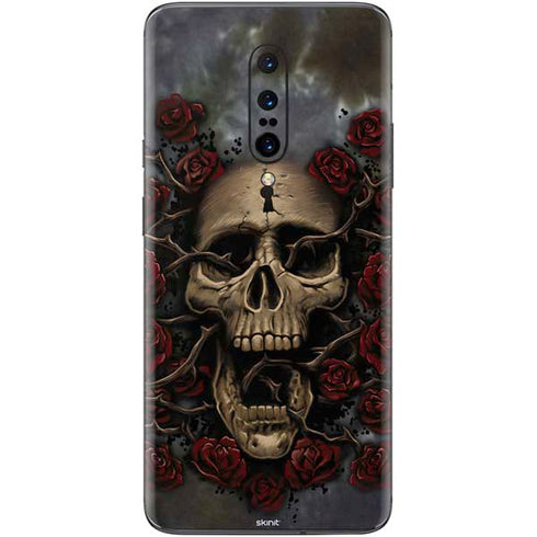 Liquid Blue Skull Entwined with Roses OnePlus 7 Pro Skin