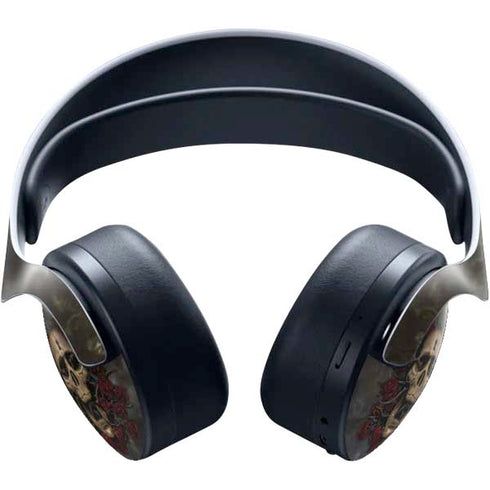 Liquid Blue Skull Entwined with Roses PULSE 3D Wireless Headset for PS5 Skin