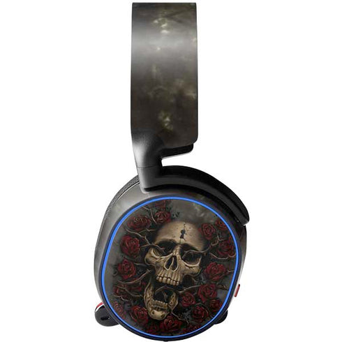 Liquid Blue Skull Entwined with Roses SteelSeries Arctis 3 Skin
