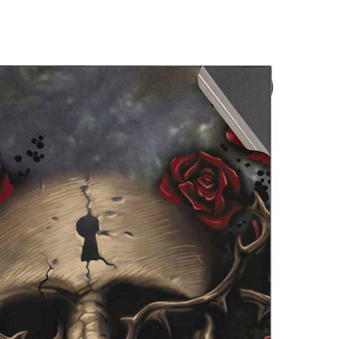 Liquid Blue Skull Entwined with Roses Xbox Series X Console Skin