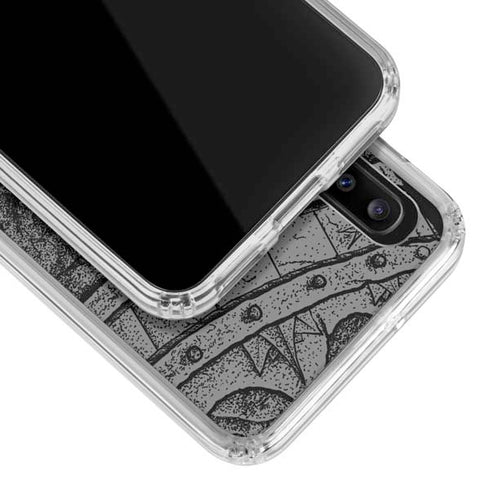 Alchemy Carta Skull Sketch Galaxy A20 Clear Case