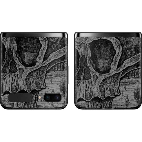 Alchemy Carta Skull Sketch Galaxy Z Flip Skin