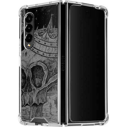 Alchemy Carta Skull Sketch Galaxy Z Fold4 5G Clear Case
