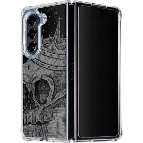 Alchemy Carta Skull Sketch Galaxy Z Fold5 5G Clear Case