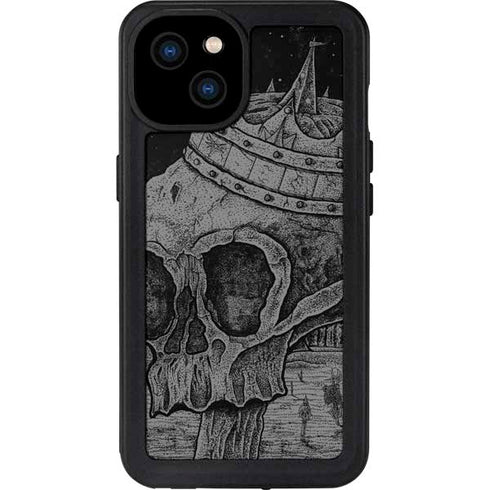 Alchemy Carta Skull Sketch iPhone 15 Plus Waterproof Case