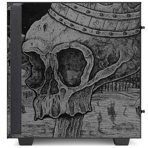 Alchemy Carta Skull Sketch NZXT H510 Compact ATX Mid-Tower Case Skin