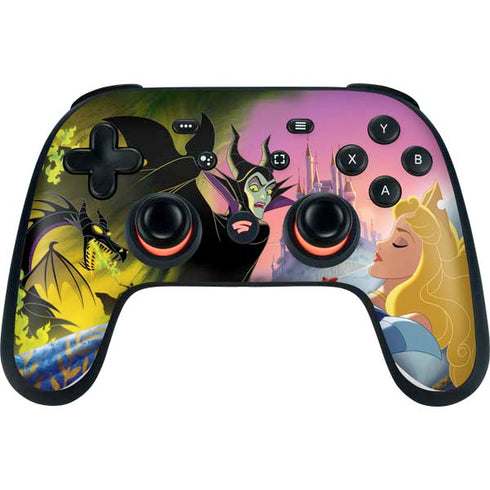 Disney Villains Sleeping Beauty and Maleficent Art Google Stadia Controller Skin