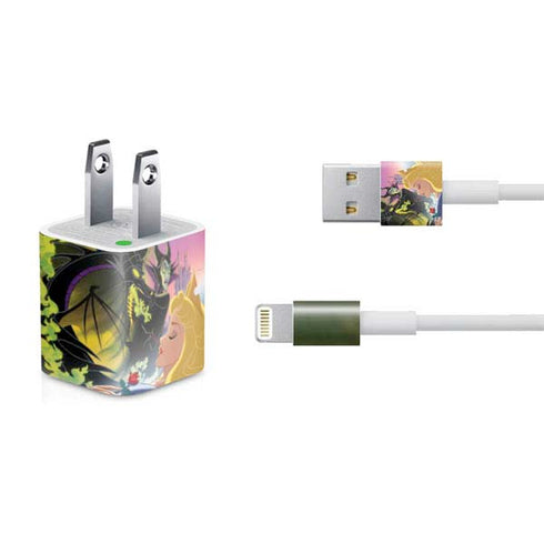 Disney Villains Sleeping Beauty and Maleficent Art iPhone Charger (5W USB) Skin