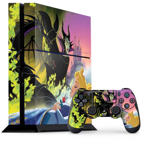 Disney Villains Sleeping Beauty and Maleficent Art PS4 Console and Controller Bundle Skin