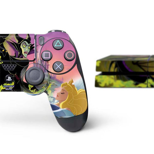 Disney Villains Sleeping Beauty and Maleficent Art PS4 Console and Controller Bundle Skin