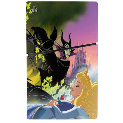 Disney Villains Sleeping Beauty and Maleficent Art PS5 Slim Digital Edition Bundle Skin