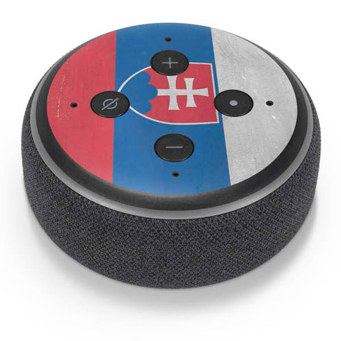 Slovakia Flag Distressed Amazon Echo Dot Skin