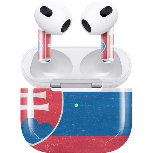Slovakia Flag Distressed Apple AirPods (3rd Gen 2021) Skin