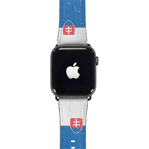 Slovakia Flag Distressed Apple Watch Band 38-40mm