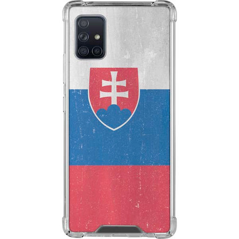 Slovakia Flag Distressed Galaxy A51 5G Clear Case