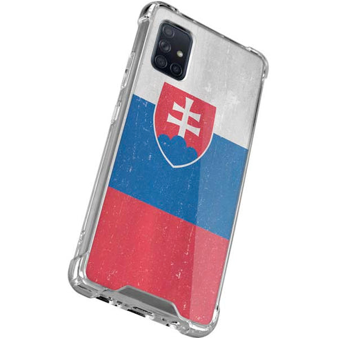 Slovakia Flag Distressed Galaxy A71 5G Clear Case