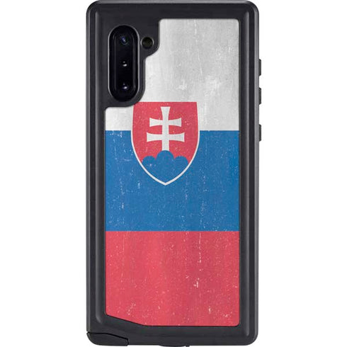 Slovakia Flag Distressed Galaxy Note 10 Waterproof Case