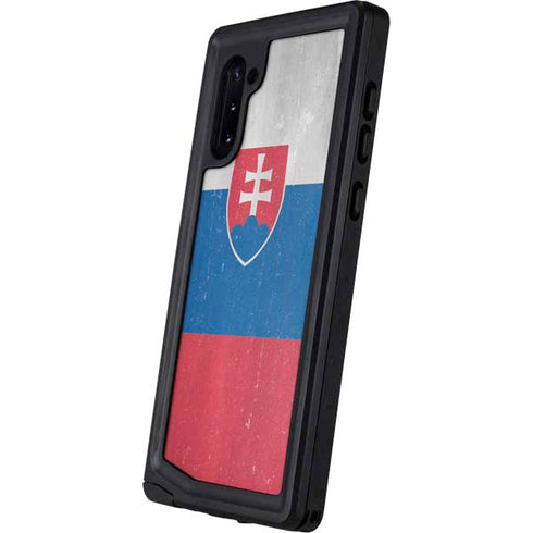 Slovakia Flag Distressed Galaxy Note 10 Waterproof Case