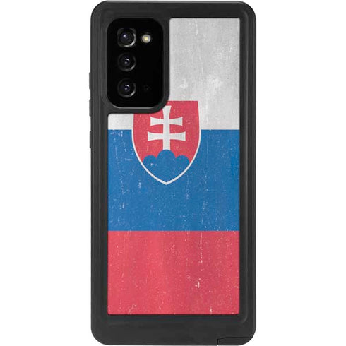 Slovakia Flag Distressed Galaxy Note20 5G Waterproof Case