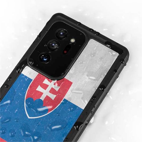 Slovakia Flag Distressed Galaxy Note20 Ultra 5G Waterproof Case