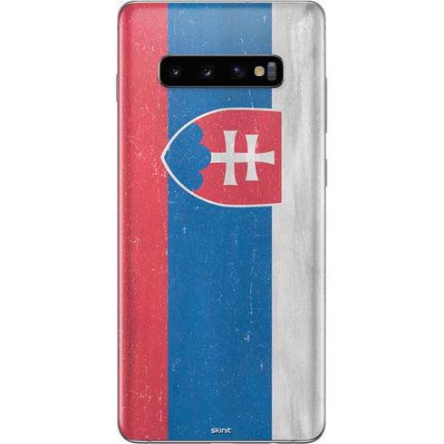 Slovakia Flag Distressed Galaxy S10 Plus Skin