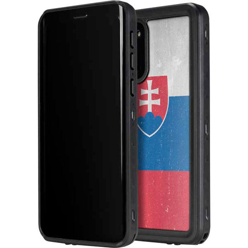 Slovakia Flag Distressed Galaxy S20 Plus Waterproof Case