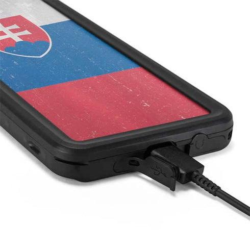 Slovakia Flag Distressed Galaxy S20 Plus Waterproof Case