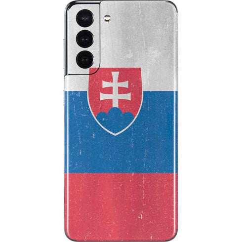 Slovakia Flag Distressed Galaxy S21 5G Skin