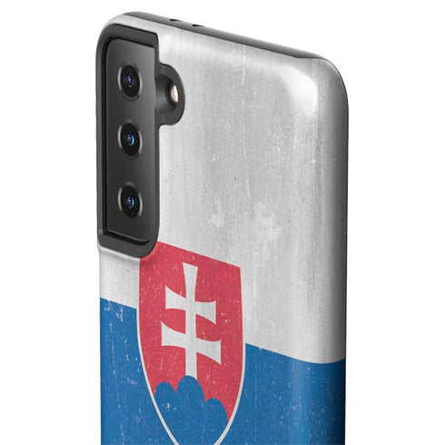 Slovakia Flag Distressed Galaxy S21 FE Pro Case